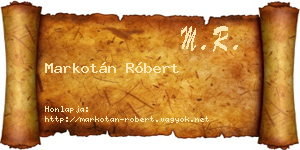 Markotán Róbert névjegykártya